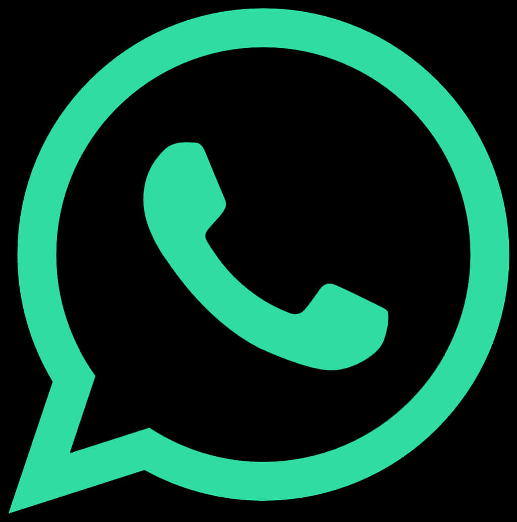 Whats App Logo Icon Green Black Background