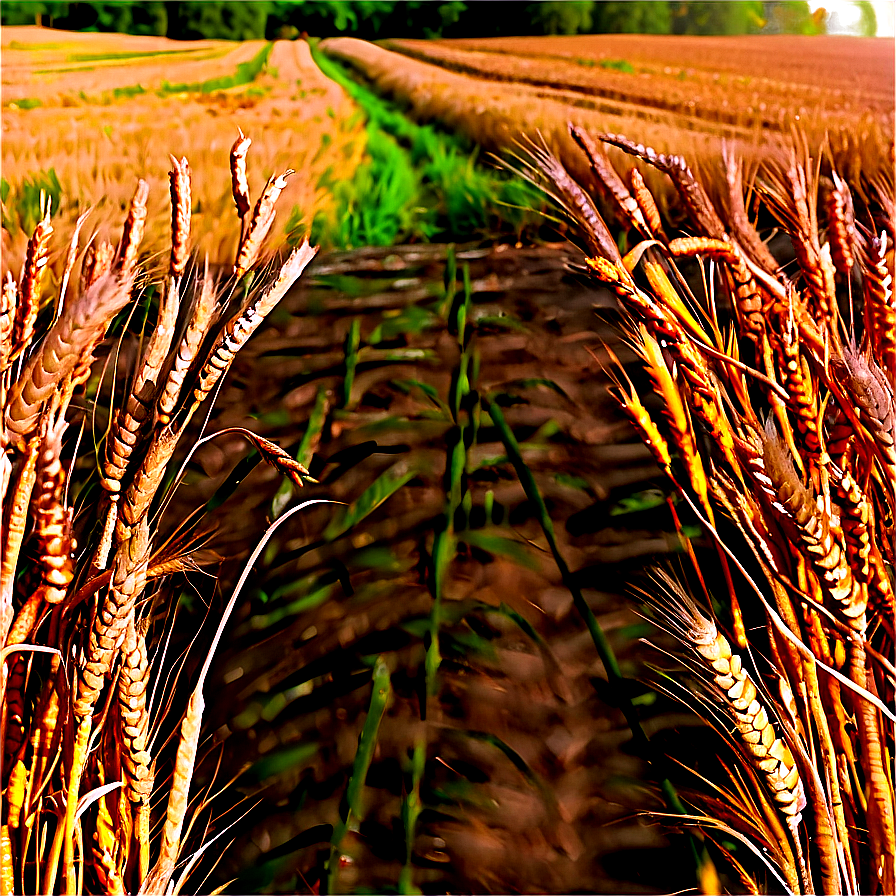 Wheat Field And Footprints Png 24