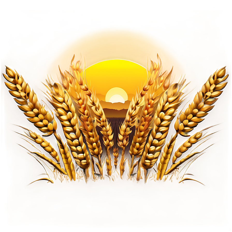 Wheat Field Sunset Glow Png 22