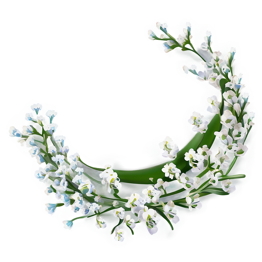 Whimsical Babys Breath Wreath Png 99