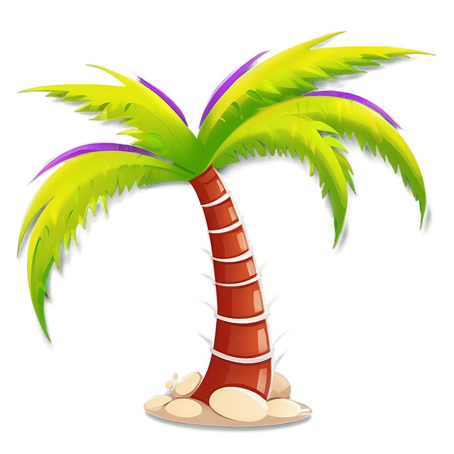 Whimsical Cartoon Palm Tree Png Uky99