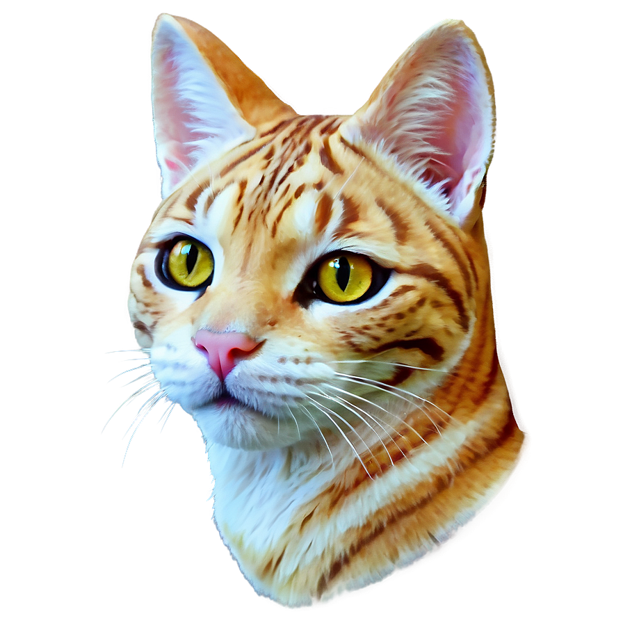 Whimsical Cat Head Artwork Png 43