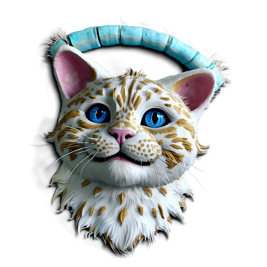 Whimsical Cat Head Artwork Png Yiq