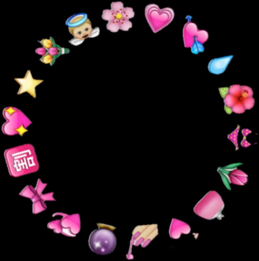 Whimsical Emoji Circle Frame