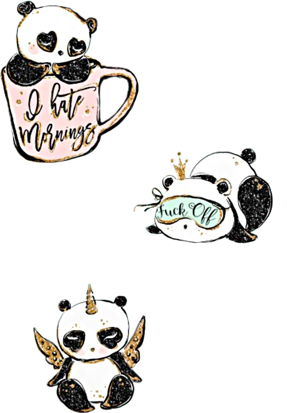Whimsical Panda Stickers