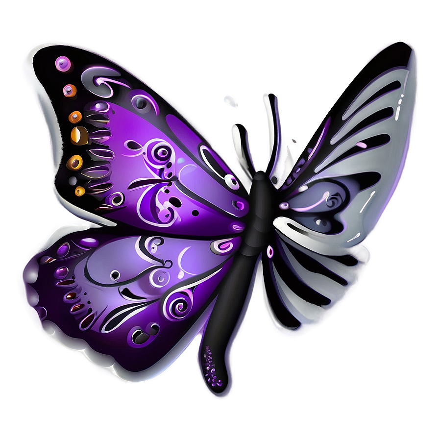 Whimsical Purple Butterfly Png 7