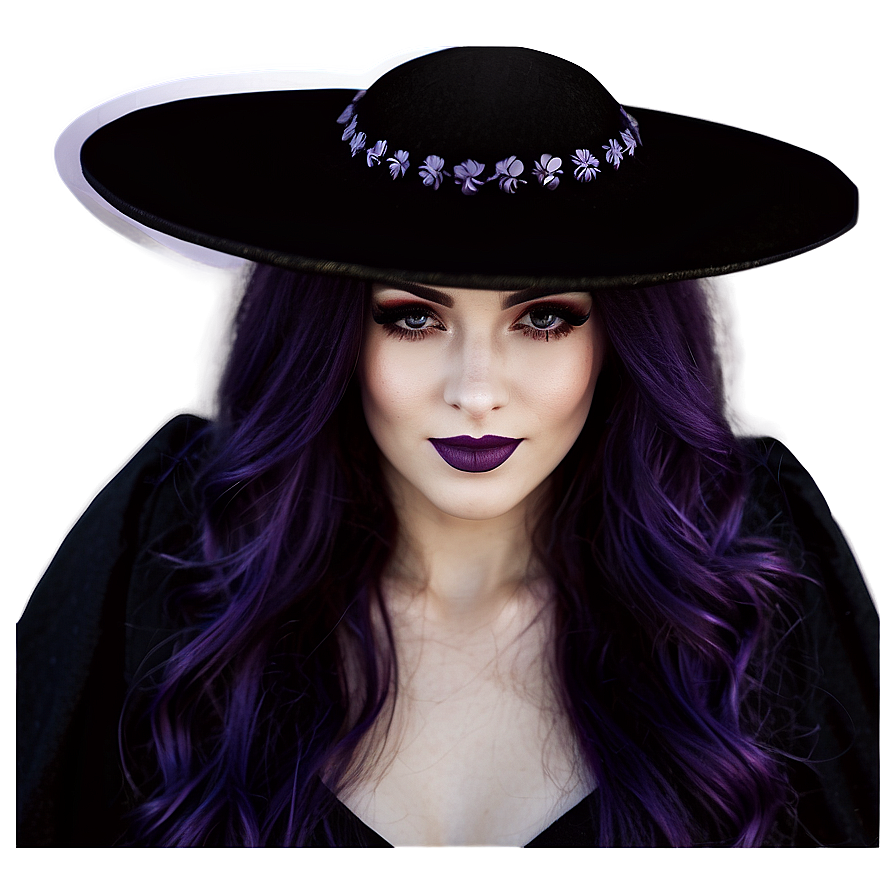 Whimsical Purple Hair Witchcraft Png 06272024