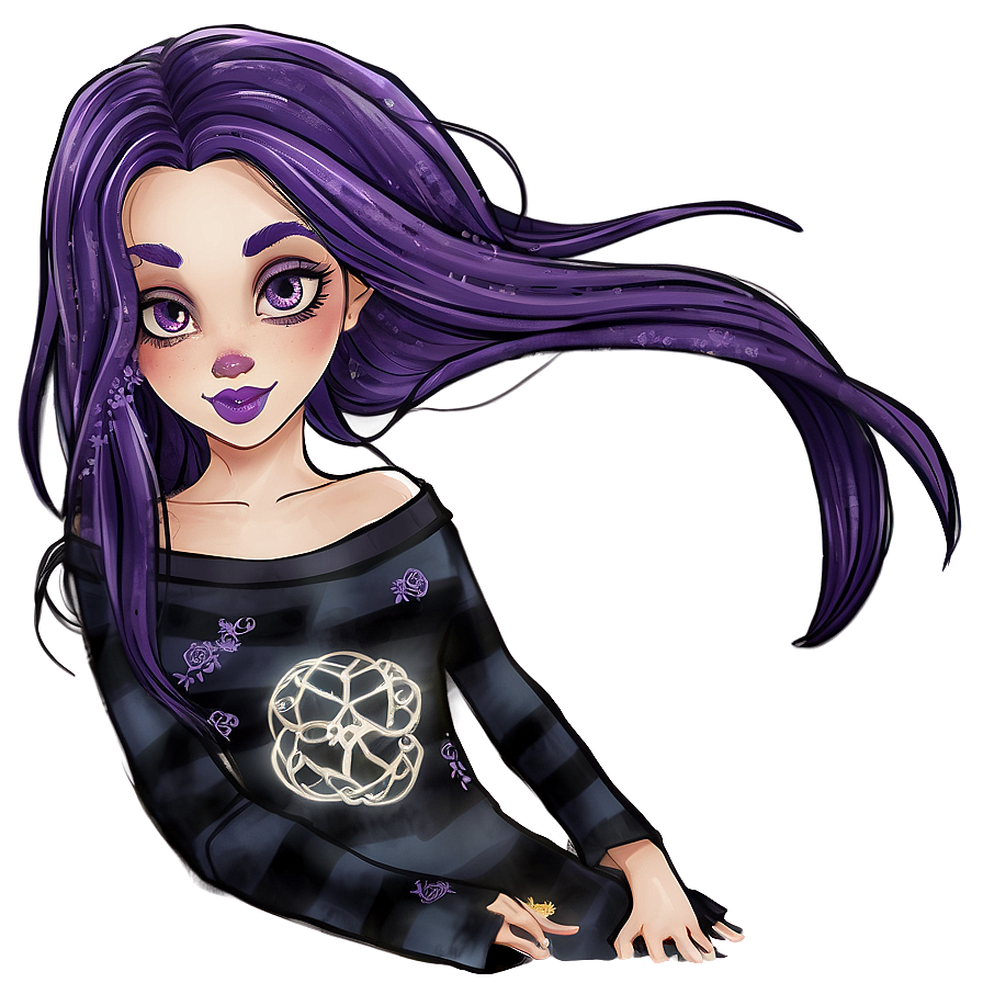 Whimsical Purple Hair Witchcraft Png 54