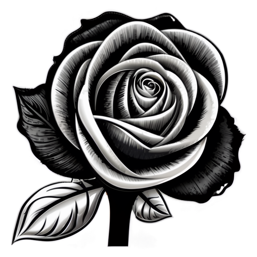 Whimsical Rose Black And White Png Ely