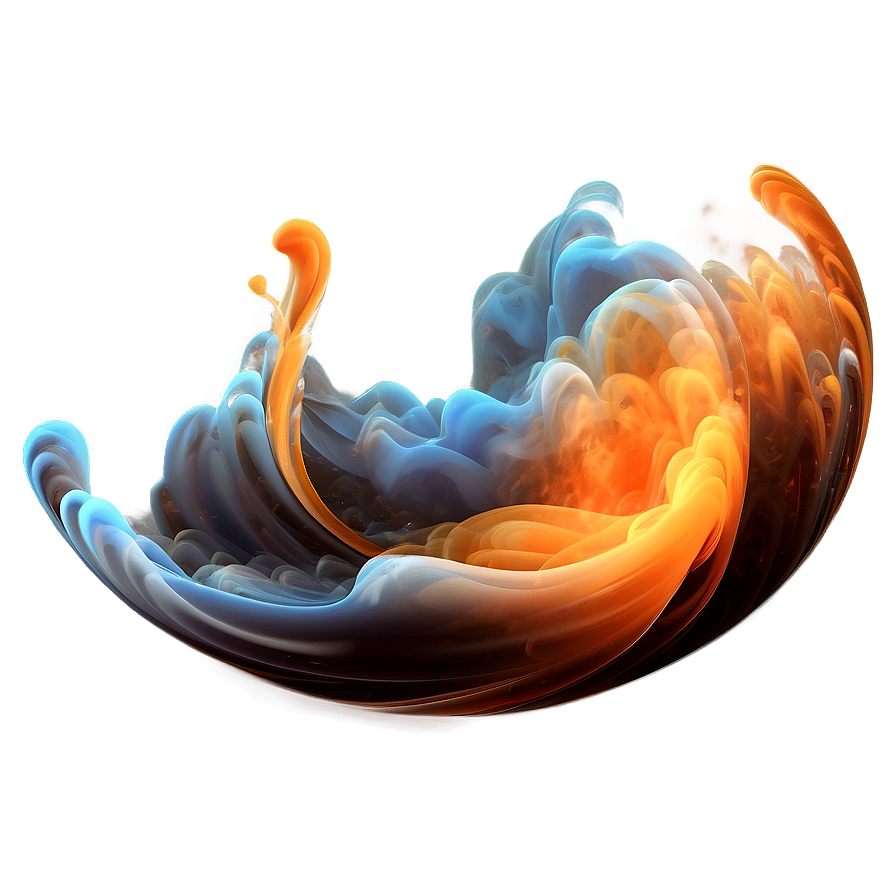 Whirling Orange Smoke Fantasy Png 06262024