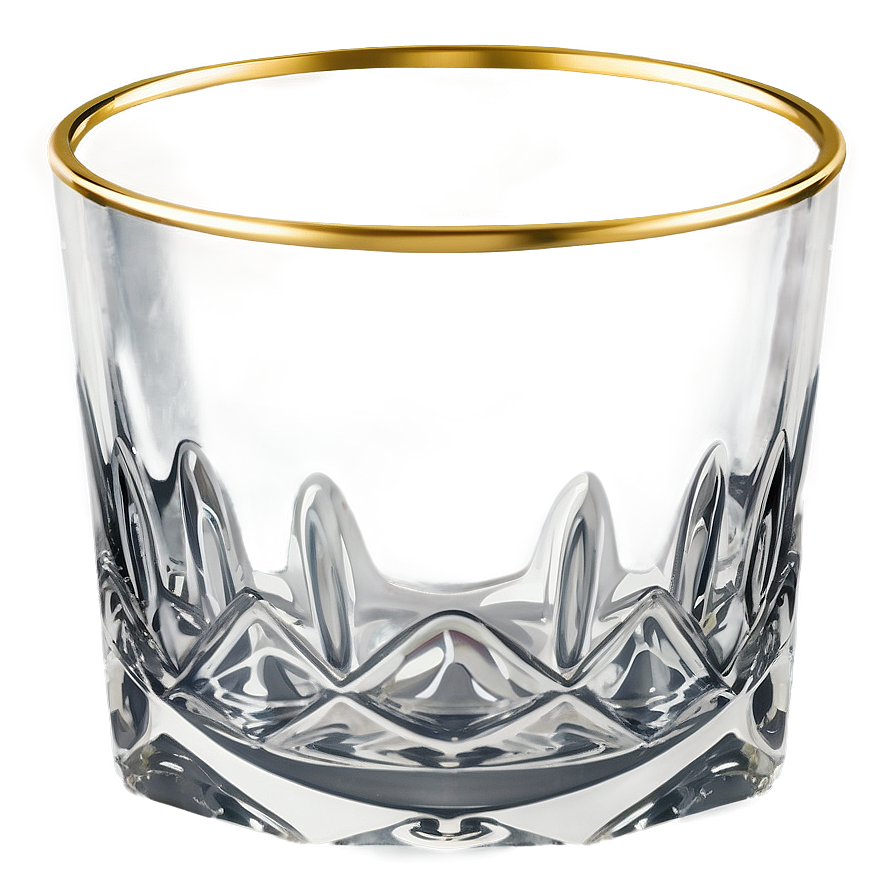 Whiskey Glass With Gold Rim Png 06132024