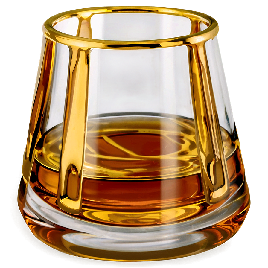 Whiskey Glass With Gold Rim Png Ann