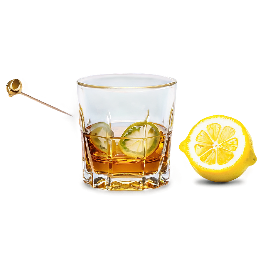 Whiskey Glass With Lemon Png 98