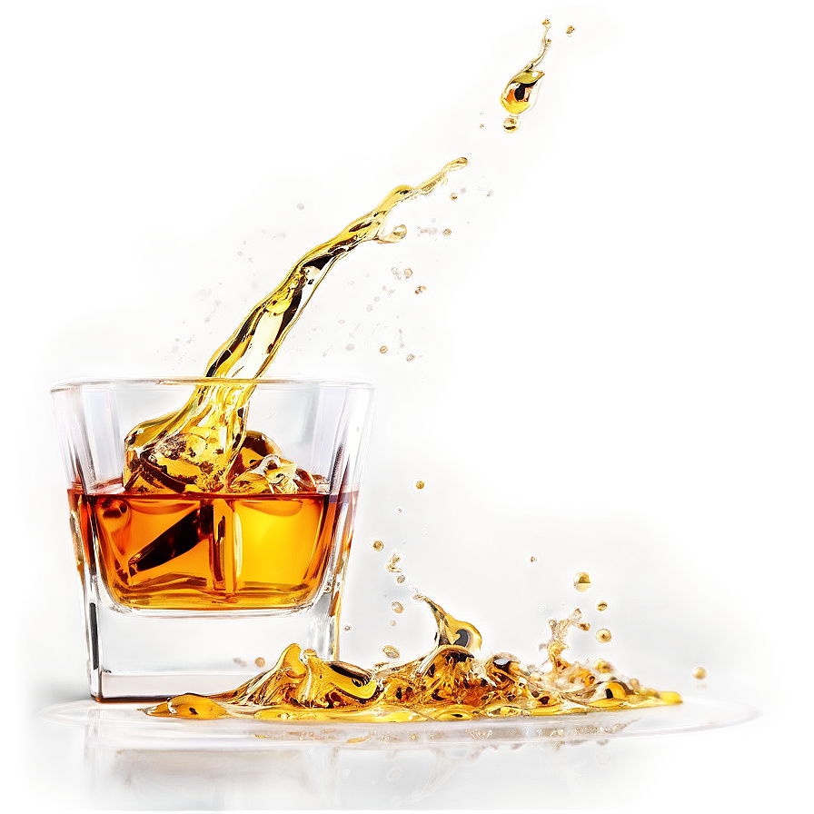 Whiskey Glass With Splash Png 15