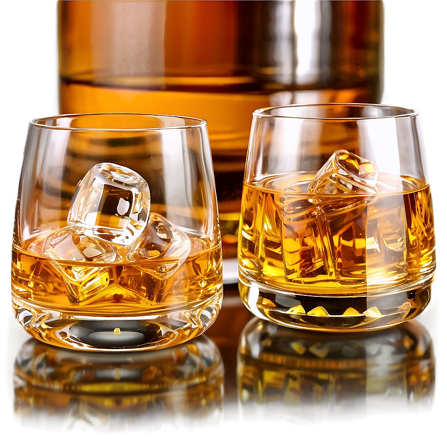 Whiskey Glass With Whiskey Stones Png Jpu