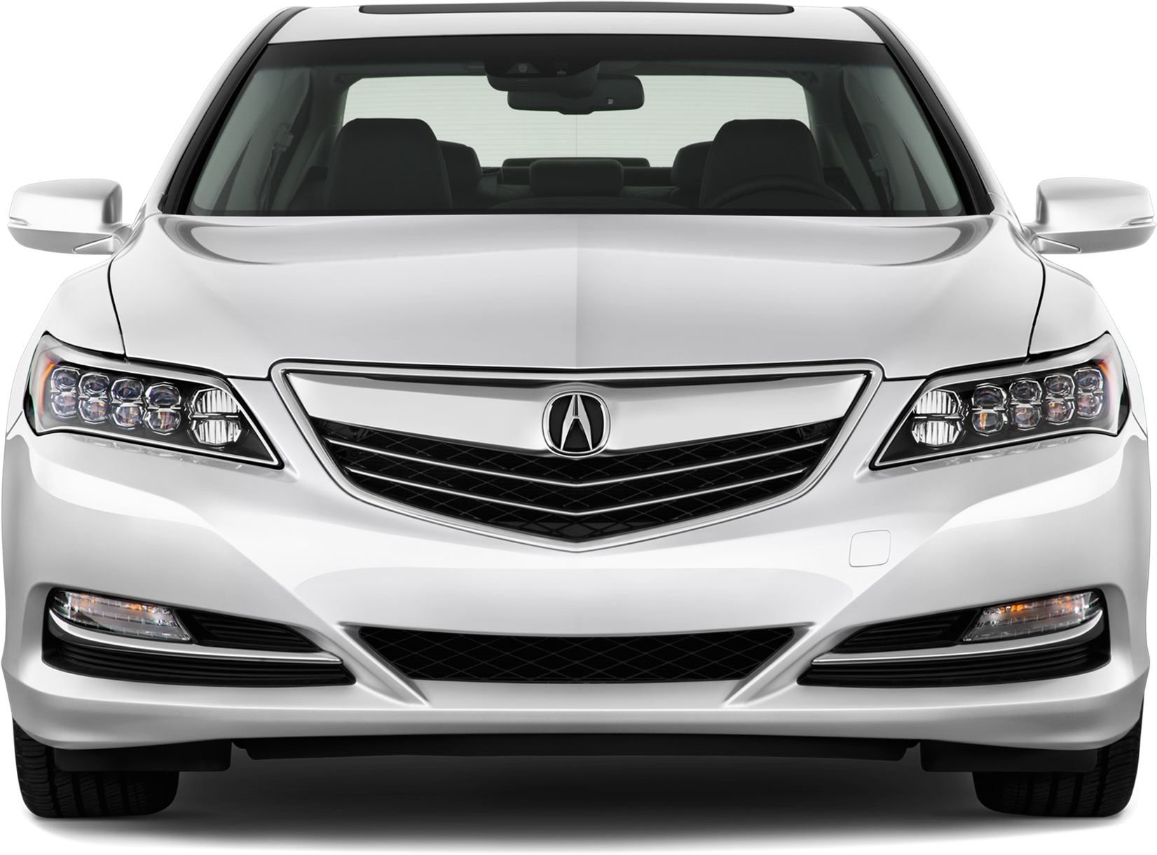 White Acura Sedan Front View