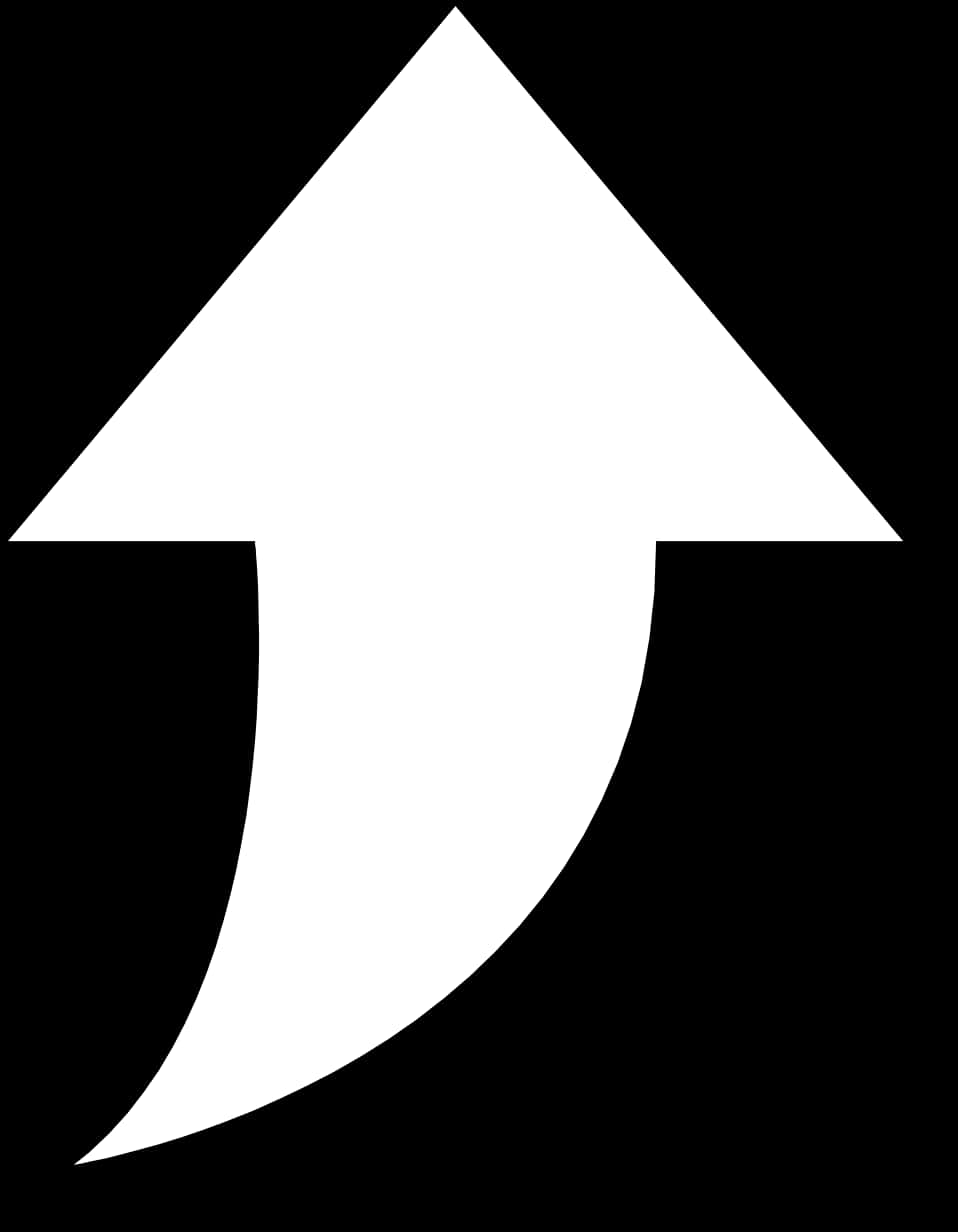 White Arrow Icon On Black Background