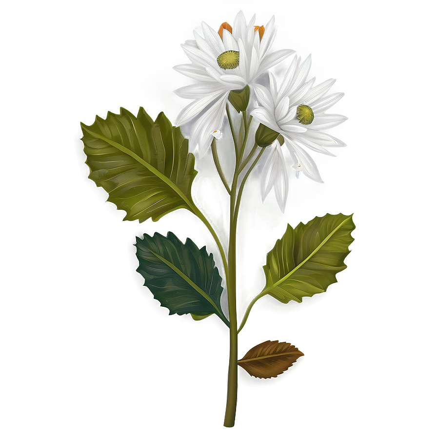 White Autumn Flowers Png Jhy21