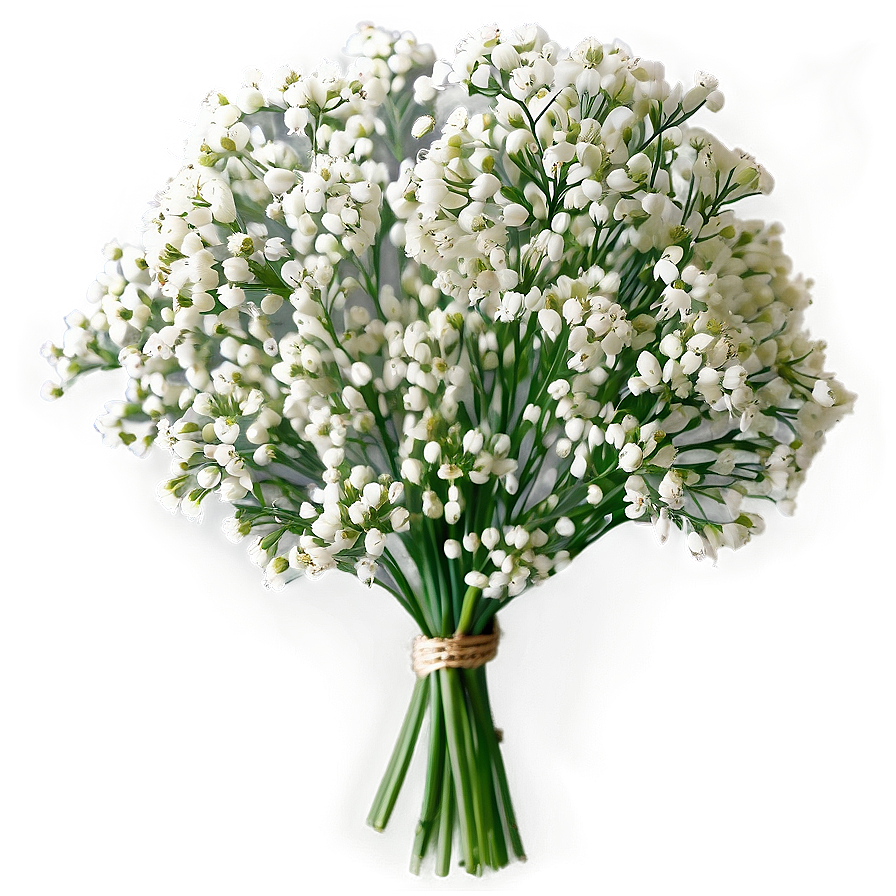 White Babys Breath Bouquet Png 06132024