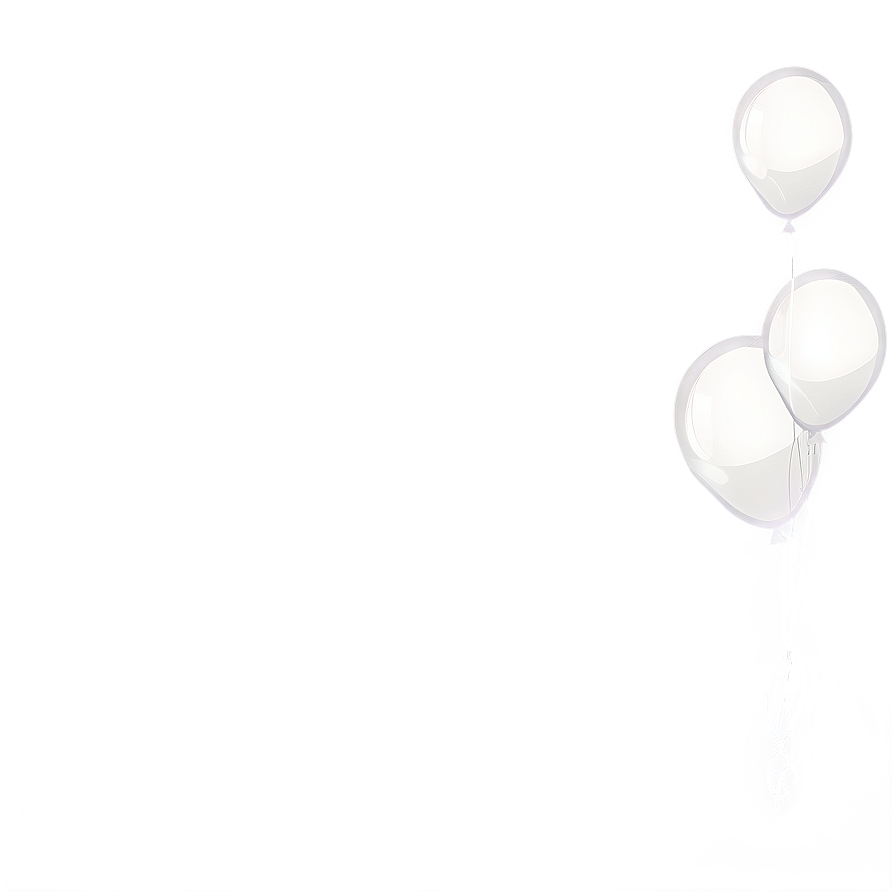 White Balloon Border Png 06212024