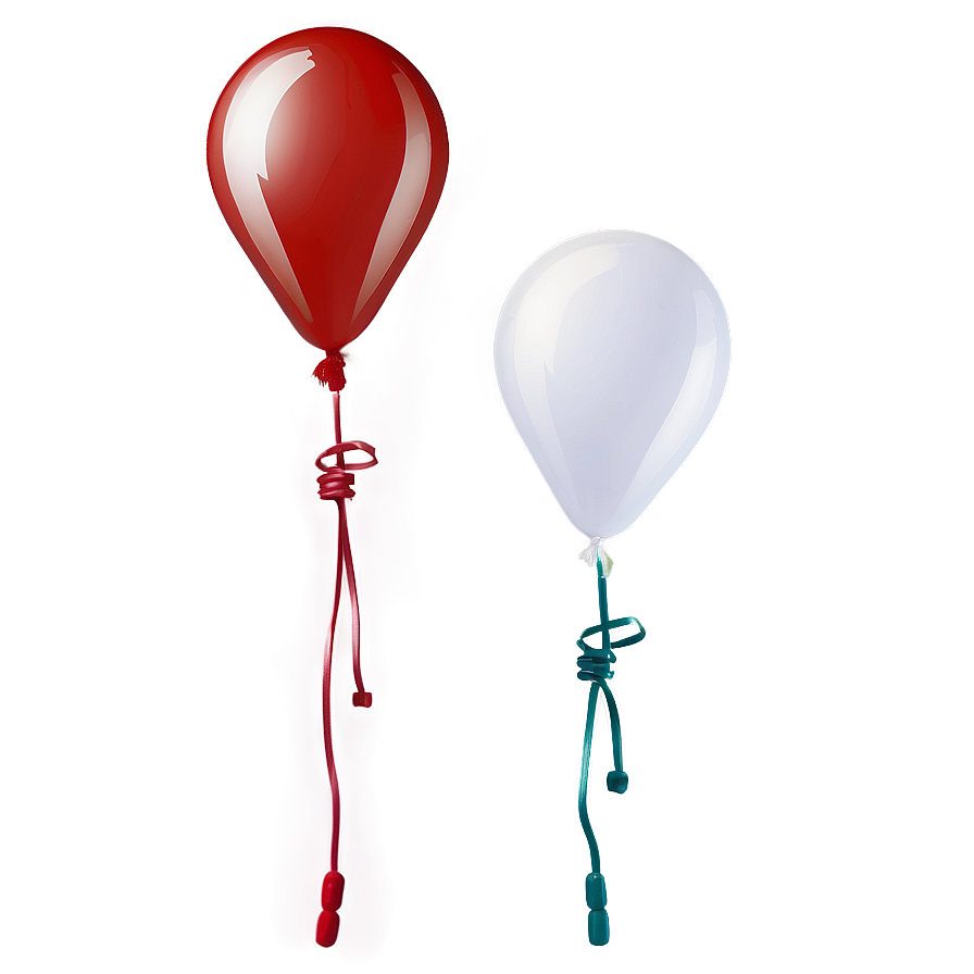 White Balloon With String Png 06212024