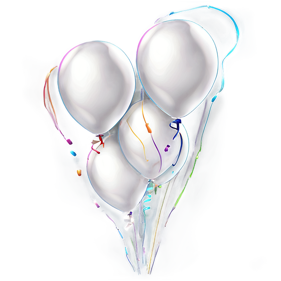 White Balloons Background Png 93