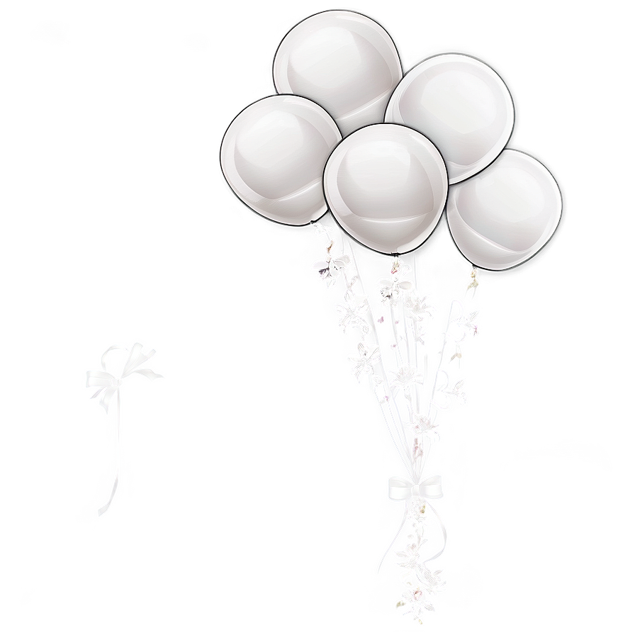 White Balloons For Wedding Png 06122024