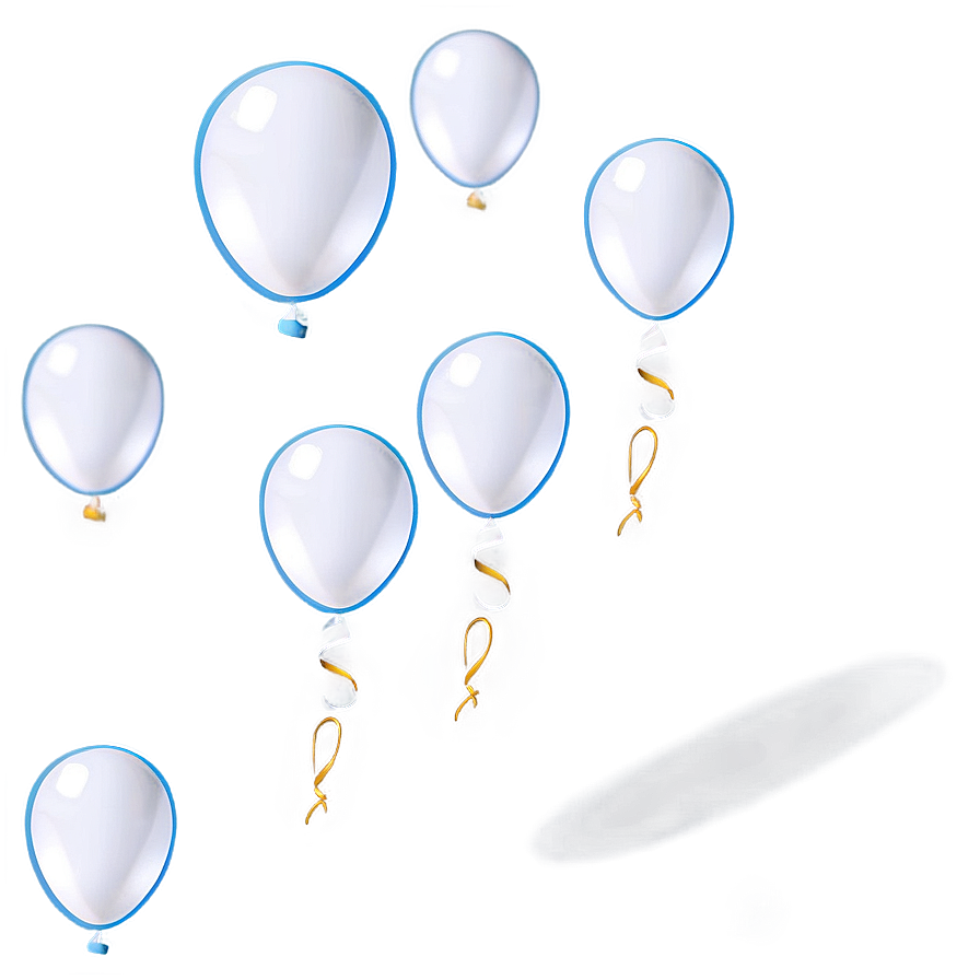 White Balloons In Flight Png Spw