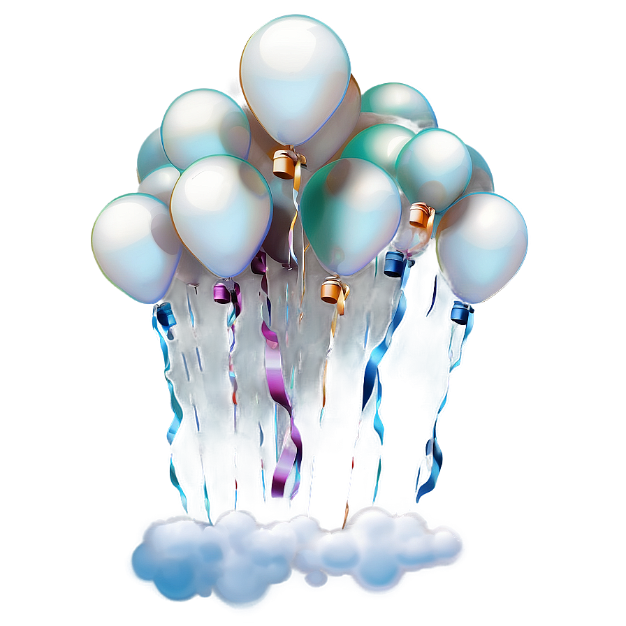 White Balloons In Sky Png 51