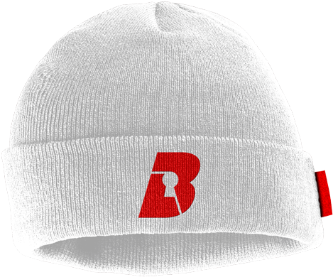 White Beanie Red Logo