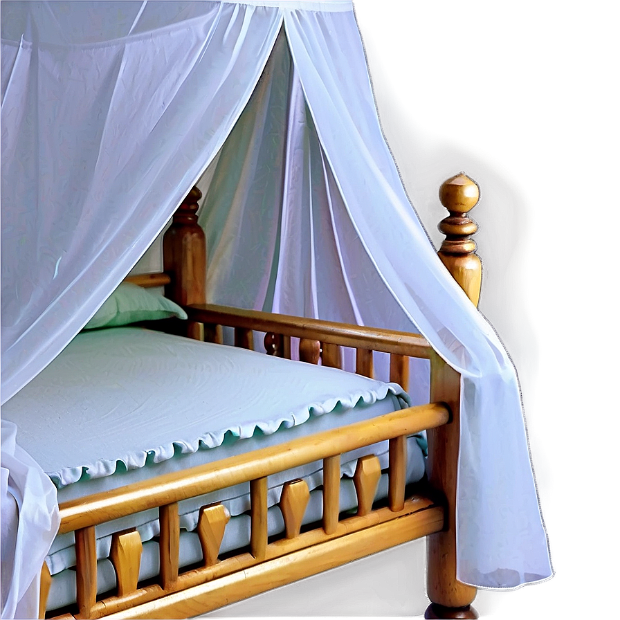 White Bed With Canopy Png Jvb