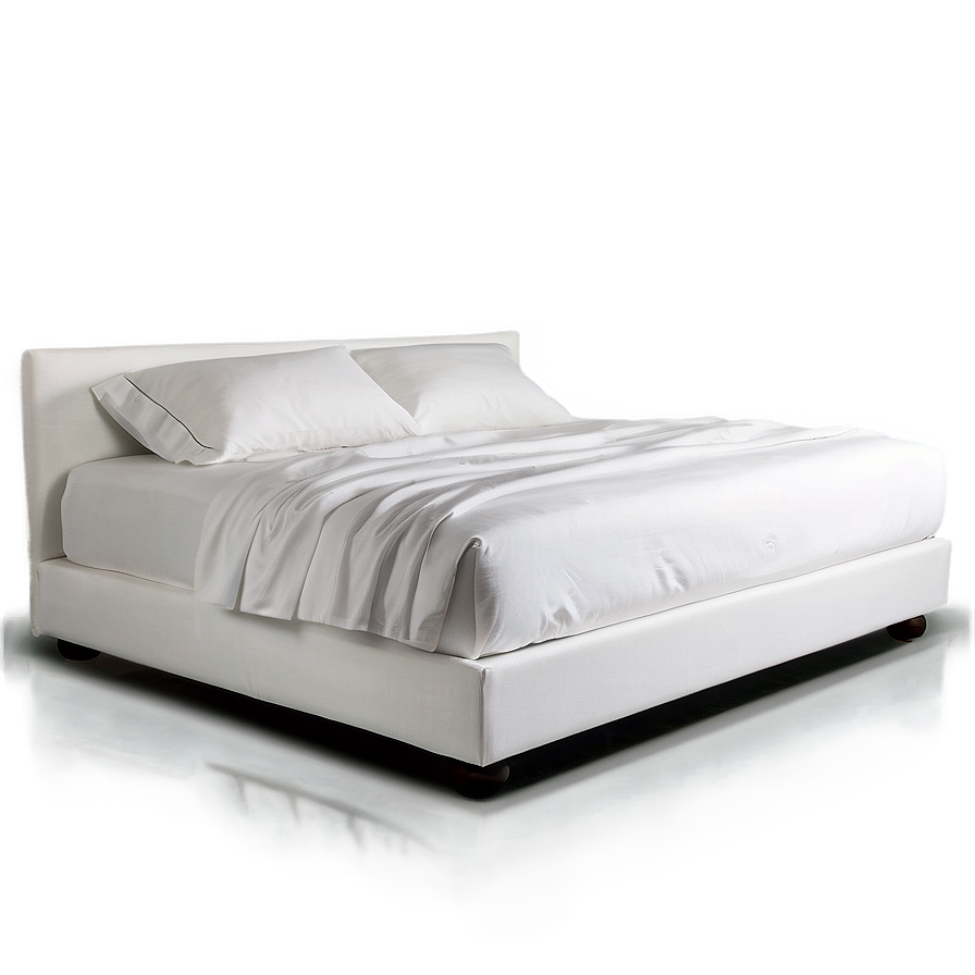 White Bed With Soft Linens Png 06132024