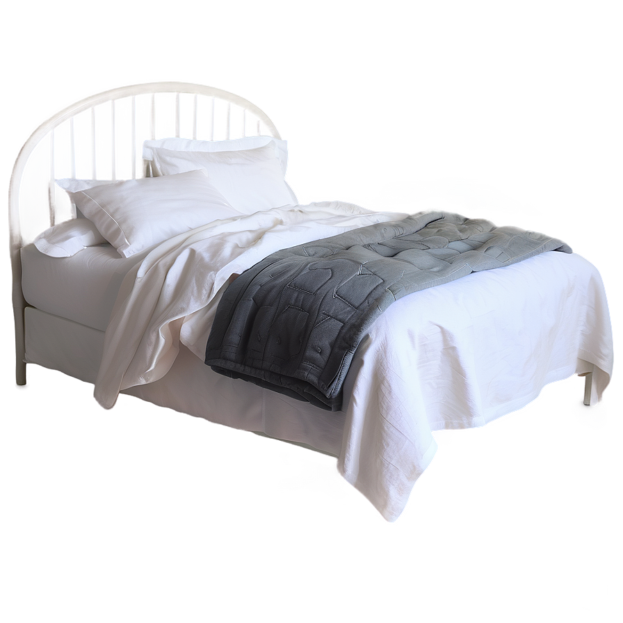 White Bed With Soft Linens Png 17