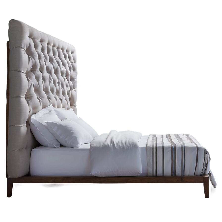 White Bed With Upholstered Headboard Png Kcl