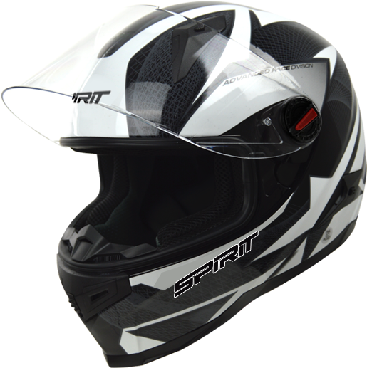 White Black Motorcycle Helmet Side View