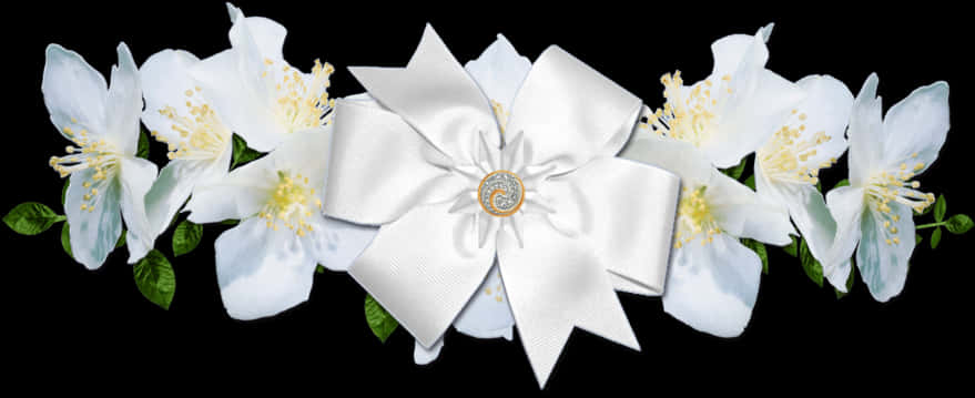 White Bowand Jasmine Flowers