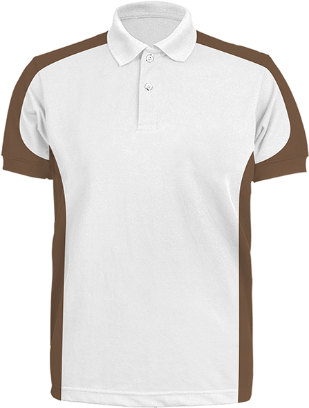 White Brown Trimmed Polo Shirt