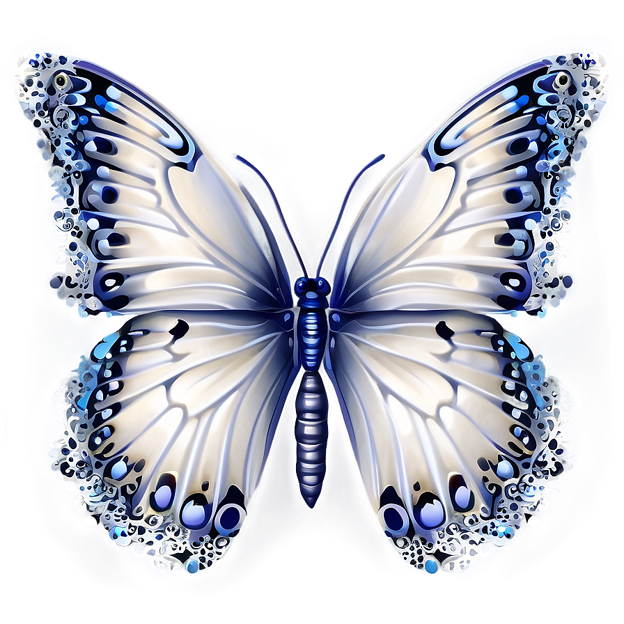 White Butterfly Art Png 06122024