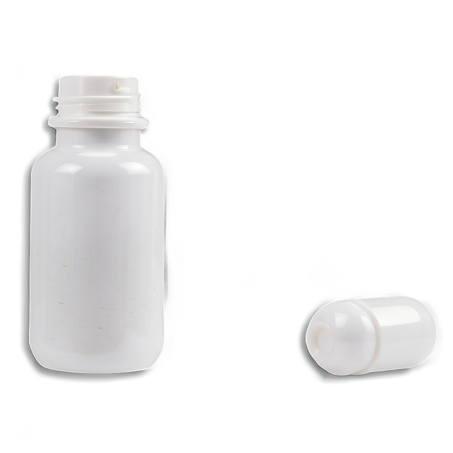 White Capsule Bottle Png 06282024