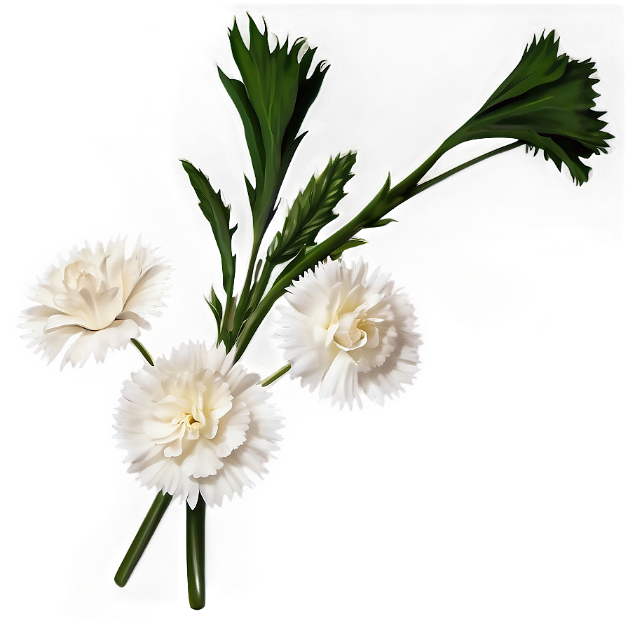 White Carnations Flowers Png 72