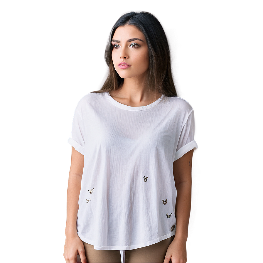 White Casual Top Png 05252024