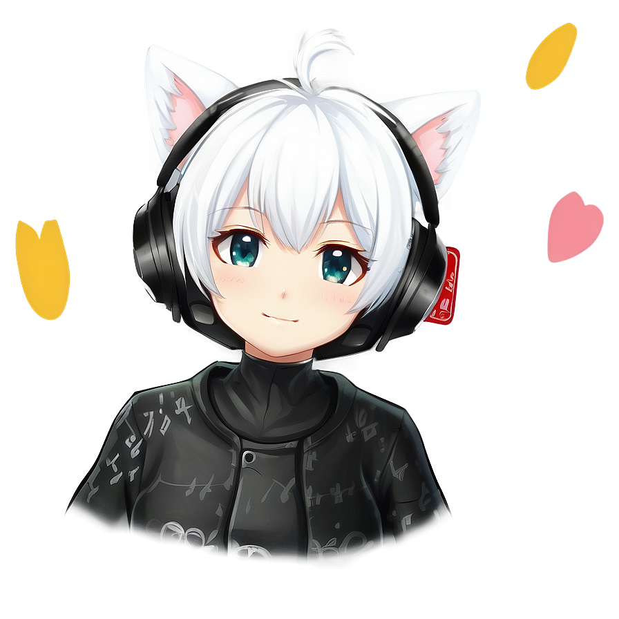 White Cat Ears Drawing Png 05042024
