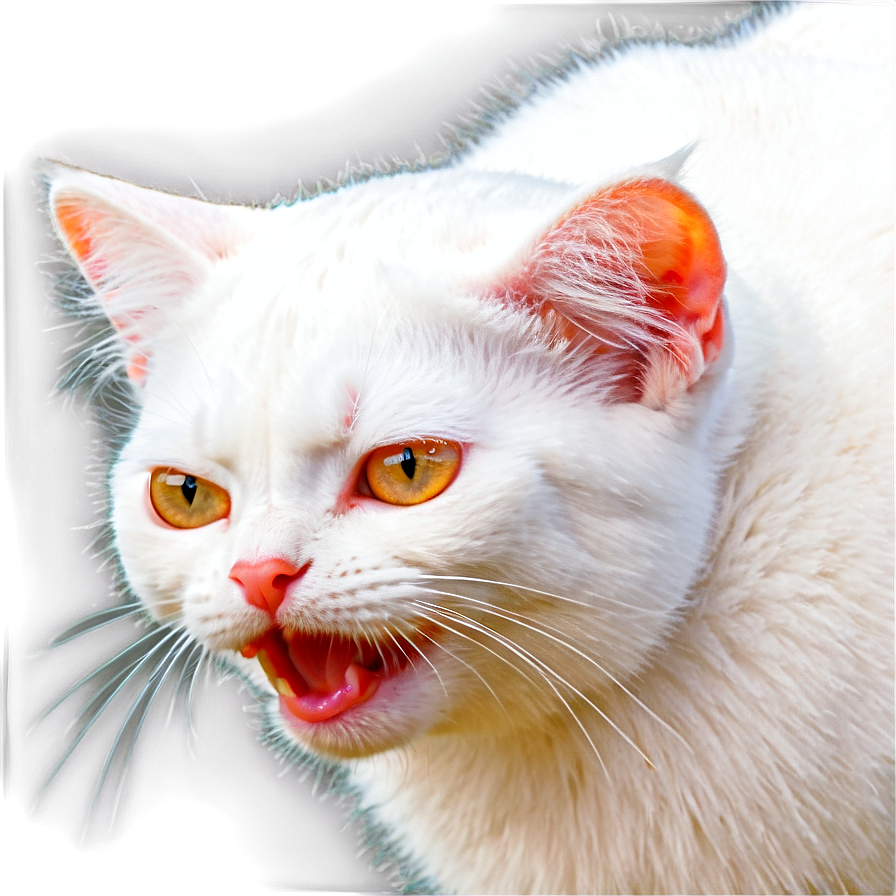 White Cat Face Png 06122024