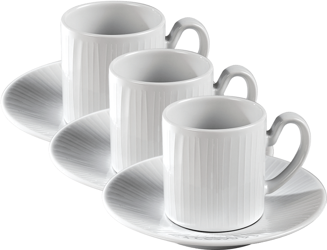 White Ceramic Coffee Cupsand Saucers