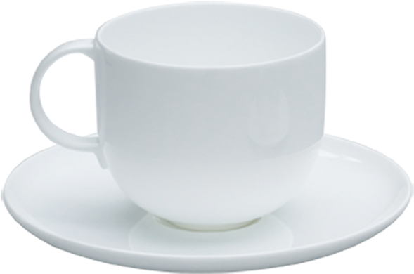 White Ceramic Teacupand Saucer