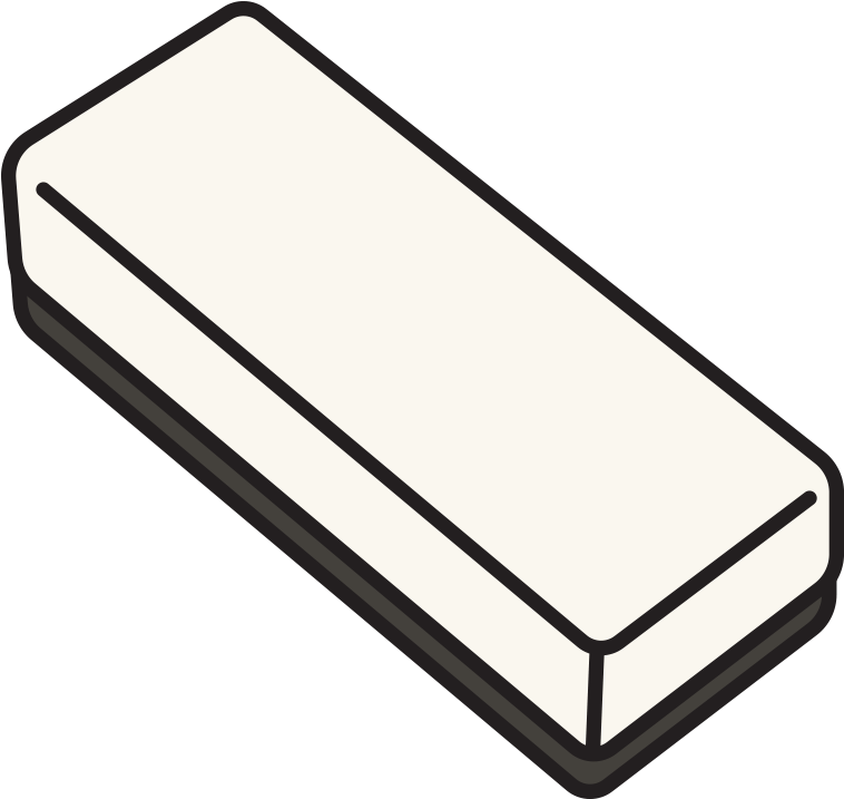 White Chalkboard Eraser Vector