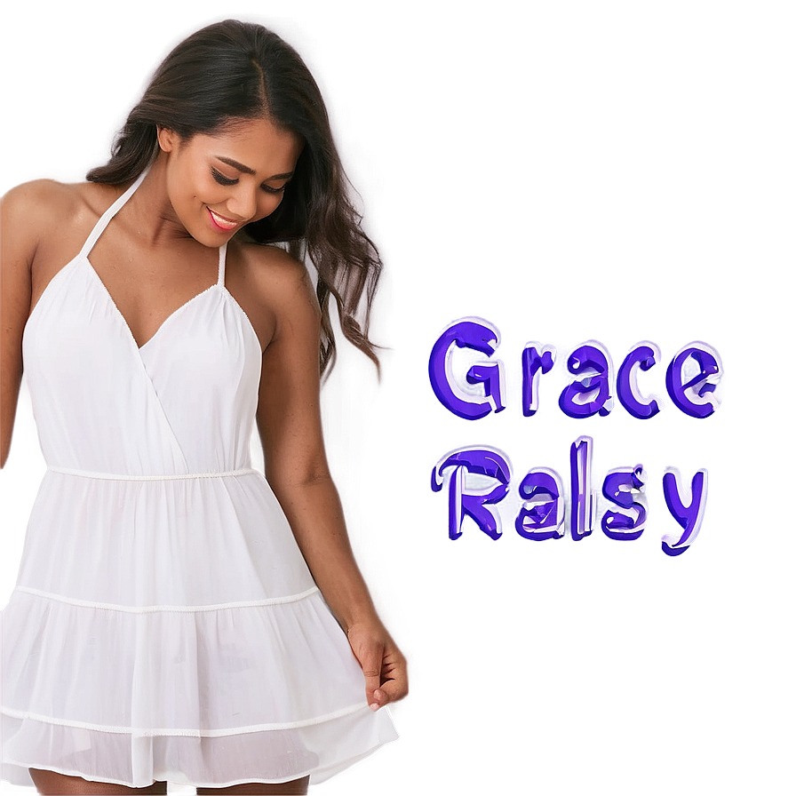 White Chiffon Dress Grace Png Jof52