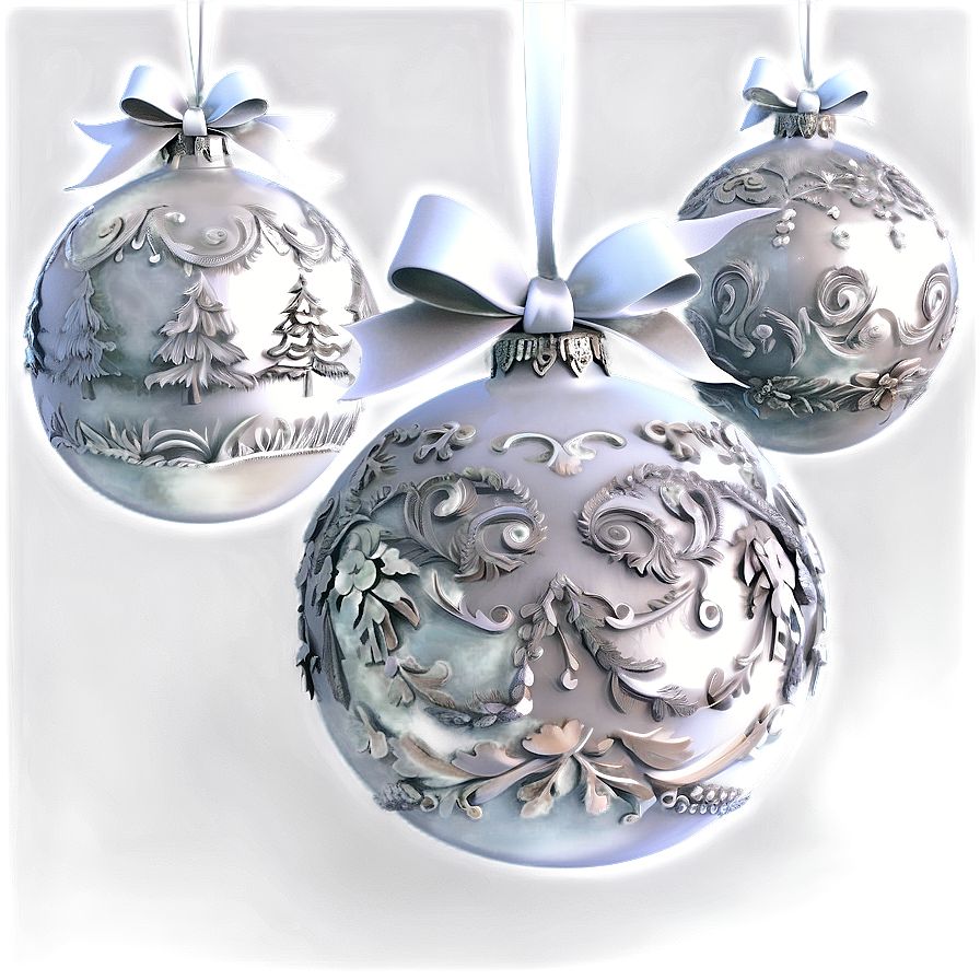 White Christmas Ornaments Png 05252024