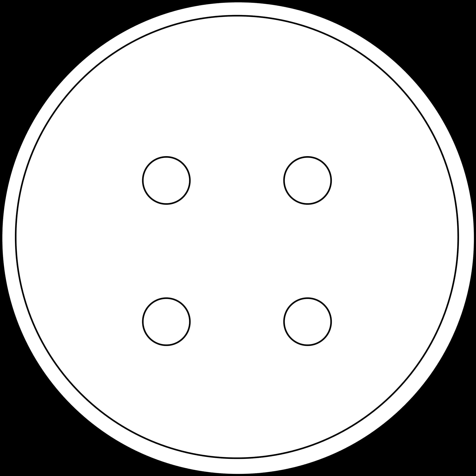 White Circle Black Outline Four Dots