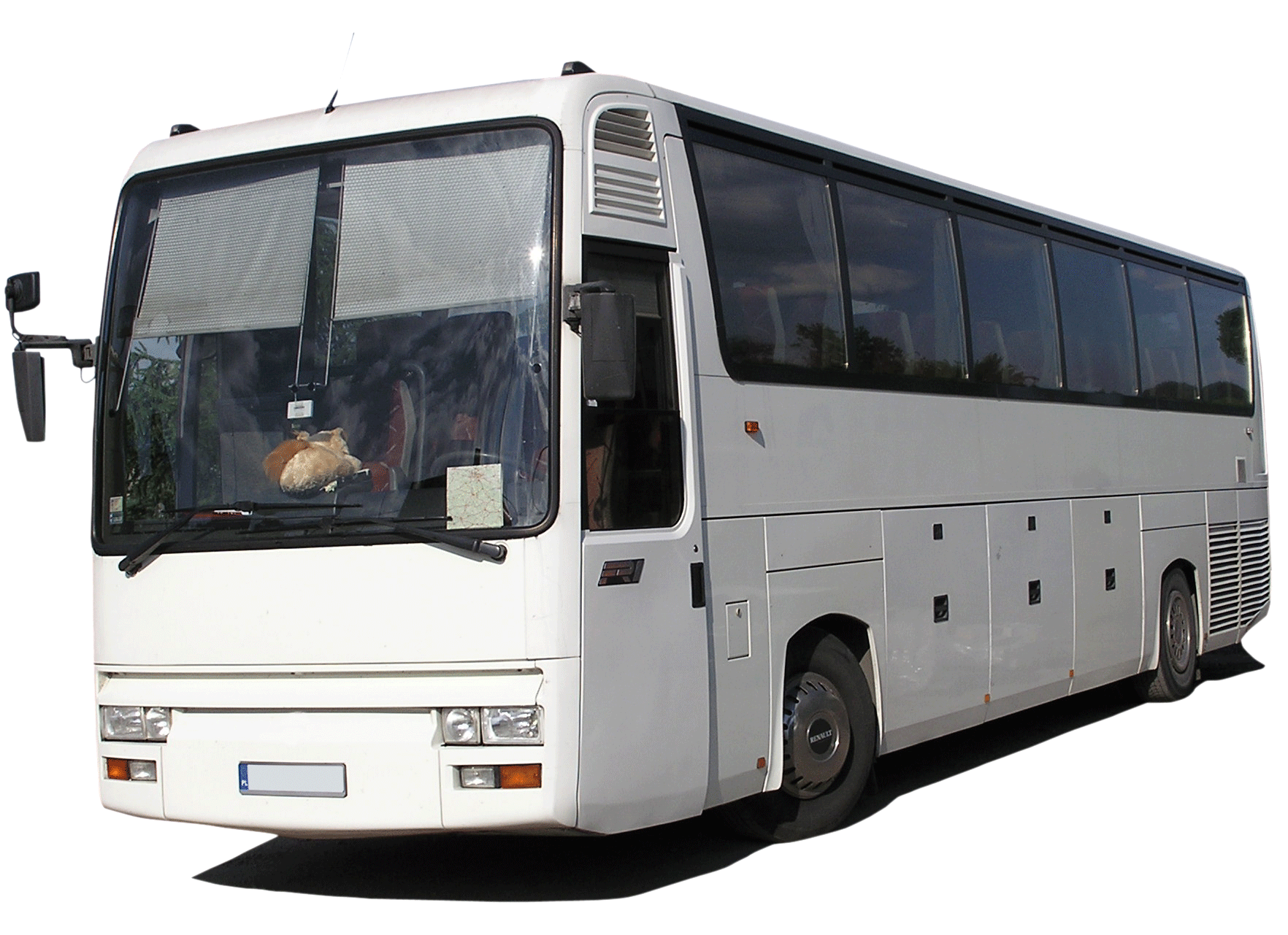 White Coach Bus Isolated